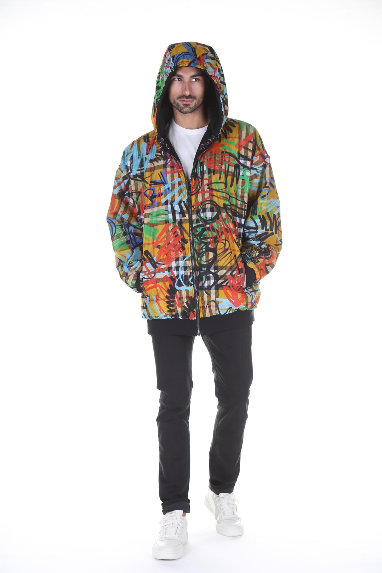 Reversible Jacket Burberry Reversible Graffiti Hoodie Burberry